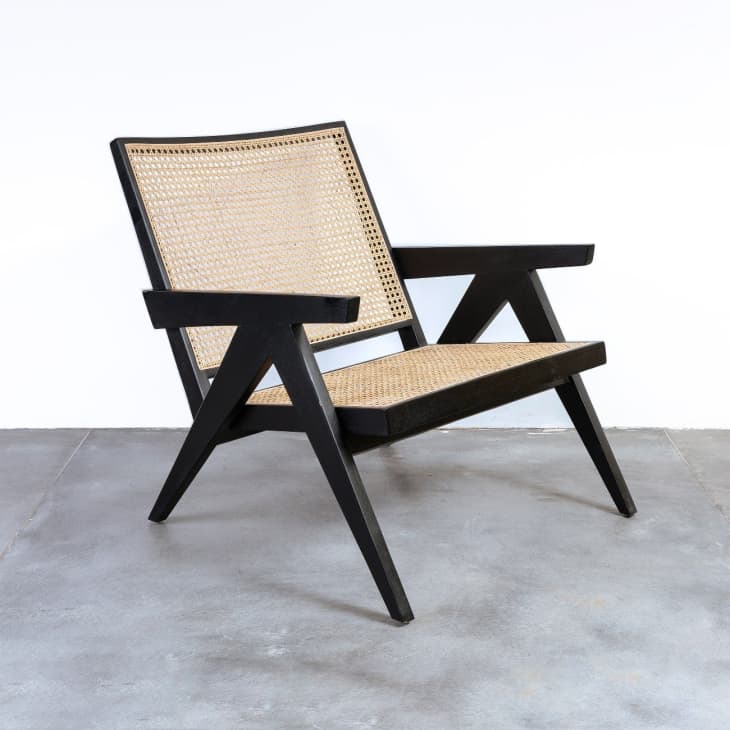 Black cane accent shop chair